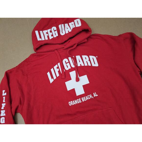 Officially Licensed Lifeguard Hoodie . St. Augustine Beach Sz XL. Red With Logos - Picture 4 of 12